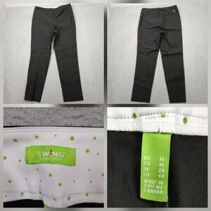 Swing‎ Control Pull On Pants Womens 16 Black Stretch Made Canada